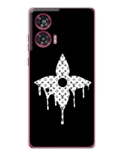Чехол для Motorola Edge 50 Fusion с картинкой «Цветочная монограмма»