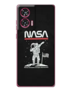 Чохол для Motorola Edge 50 Fusion з картинкою «NASA — крокуємо по Місяцю»