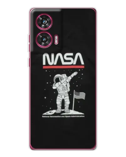 Чохол для Motorola Edge 50 Fusion з картинкою «NASA — крокуємо по Місяцю»