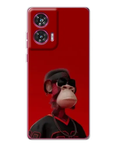 Чехол для Motorola Edge 50 Fusion с картинкой «Bored Ape в красном»