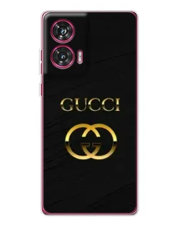 Чехол для Motorola Edge 50 Fusion с картинкой «Золотой логотип Gucci»