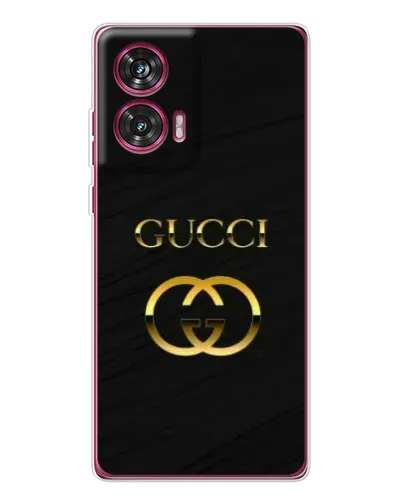 Чехол для Motorola Edge 50 Fusion с картинкой «Золотой логотип Gucci»