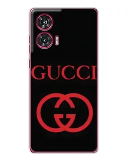 Чехол для Motorola Edge 50 Fusion с картинкой «Gucci — красный логотип»