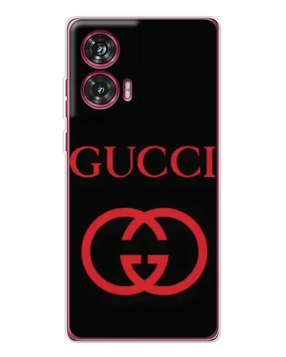 Чехол для Motorola Edge 50 Fusion с картинкой «Gucci — красный логотип»