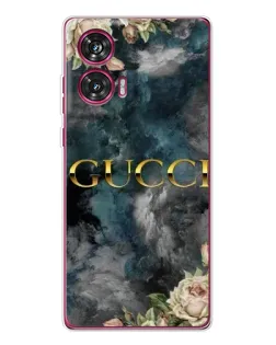 Чехол для Motorola Edge 50 Fusion с картинкой «Абстрактные цветы Gucci»