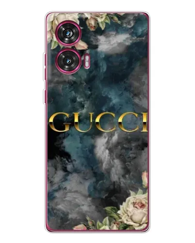 Чехол для Motorola Edge 50 Fusion с картинкой «Абстрактные цветы Gucci»