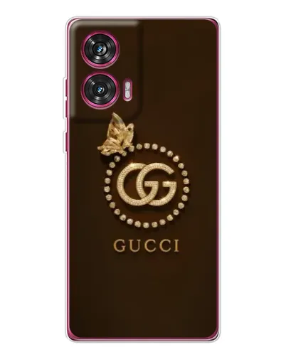 Чехол для Motorola Edge 50 Fusion с картинкой «Gucci — золотая бабочка»