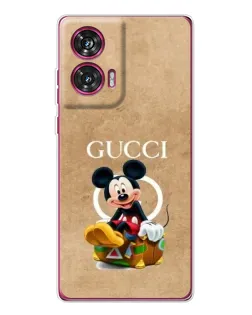 Чехол для Motorola Edge 50 Fusion с картинкой «Микки Маус Gucci — крафт»