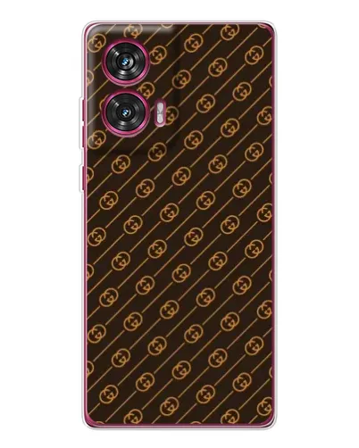 Чехол для Motorola Edge 50 Fusion с картинкой «Gucci — золотые диагонали»