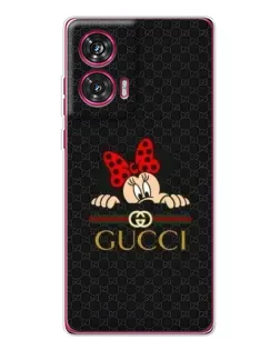 Чехол для Motorola Edge 50 Fusion с картинкой «Минни Маус Gucci — черный»