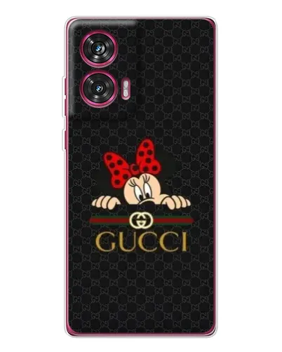 Чехол для Motorola Edge 50 Fusion с картинкой «Минни Маус Gucci — черный»