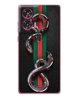 Чехол для Motorola Edge 50 Fusion с картинкой «Gucci — змея на полосе»