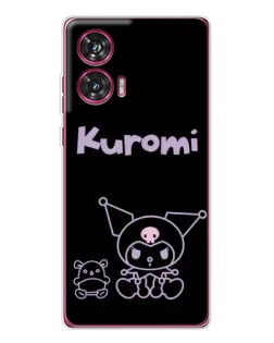 Чехол для Motorola Edge 50 Fusion с картинкой «Kuromi — черный минимализм»