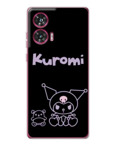 Чехол для Motorola Edge 50 Fusion с картинкой «Kuromi — черный минимализм»