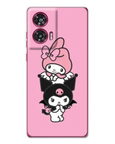 Чехол для Motorola Edge 50 Fusion с картинкой «My Melody и Kuromi»