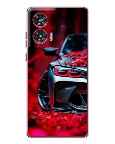 Чохол для Motorola Edge 50 Fusion з картинкою «Спортивна BMW та квіти» Чохол для Motorola Edge 50 Fusion з картинкою «Спортивна BMW та квіти»