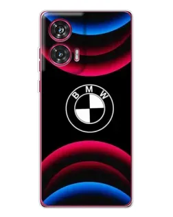 Чохол для Motorola Edge 50 Fusion з картинкою «Логотип BMW та неонові дуги»
