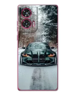 Чохол для Motorola Edge 50 Fusion з картинкою «BMW у зимовому лісі»