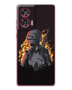 Чехол для Motorola Edge 50 Fusion с картинкой «PUBG — огненный силуэт»