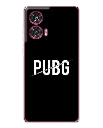 Чехол для Motorola Edge 50 Fusion с картинкой «PUBG — белый логотип»