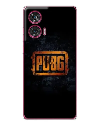 Чехол для Motorola Edge 50 Fusion с картинкой «PUBG — золотой логотип»