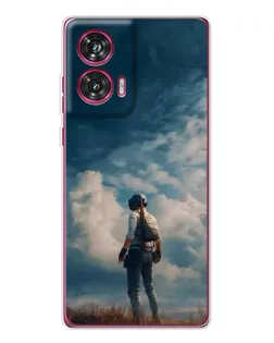 Чехол для Motorola Edge 50 Fusion с картинкой «Герой PUBG на скале»
