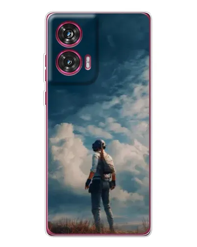 Чехол для Motorola Edge 50 Fusion с картинкой «Герой PUBG на скале»