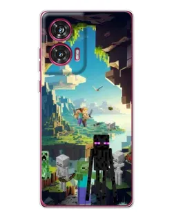 Чехол для Motorola Edge 50 Fusion с картинкой «Эндермен в лесу»
