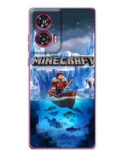 Чехол для Motorola Edge 50 Fusion с картинкой «Minecraft ледяной мир»