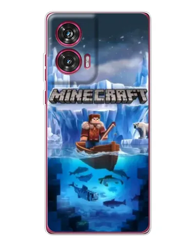 Чехол для Motorola Edge 50 Fusion с картинкой «Minecraft ледяной мир» Чехол для Motorola Edge 50 Fusion с картинкой «Minecraft ледяной мир»