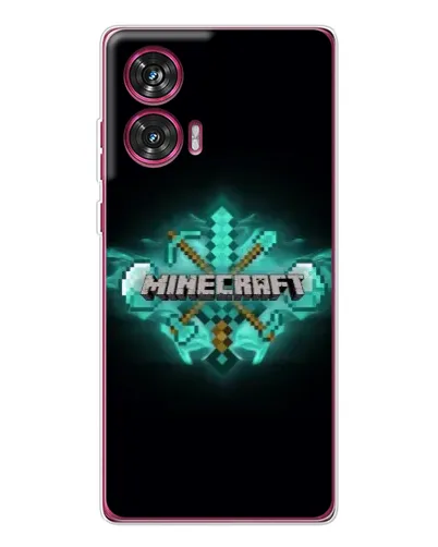 Чехол для Motorola Edge 50 Fusion с картинкой «Minecraft Diamond лого» Чехол для Motorola Edge 50 Fusion с картинкой «Minecraft Diamond лого»