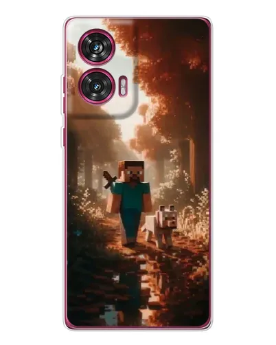 Чехол для Motorola Edge 50 Fusion с картинкой «Стив в лесу» Чехол для Motorola Edge 50 Fusion с картинкой «Стив в лесу»
