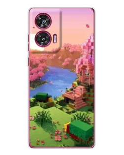 Чехол для Motorola Edge 50 Fusion с картинкой «Розовое дерево Minecraft»