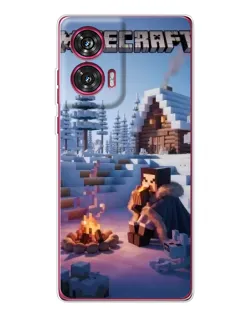 Чехол для Motorola Edge 50 Fusion с картинкой «Зимний Minecraft»