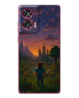 Чехол для Motorola Edge 50 Fusion с картинкой «Стив у башни»