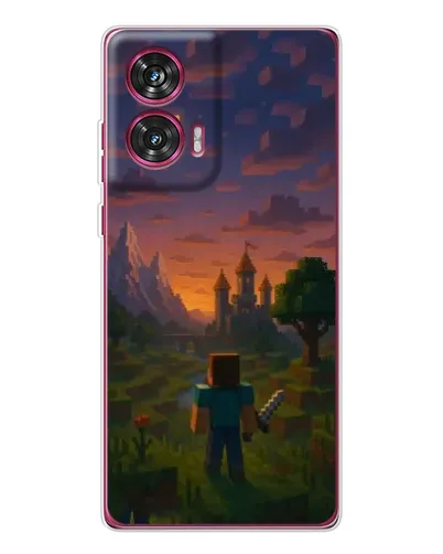 Чехол для Motorola Edge 50 Fusion с картинкой «Стив у башни» Чехол для Motorola Edge 50 Fusion с картинкой «Стив у башни»
