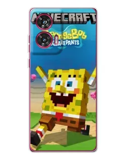 Чохол для Motorola Edge 50 Fusion з картинкою «Губка Боб Minecraft» Чохол для Motorola Edge 50 Fusion з картинкою «Губка Боб Minecraft»