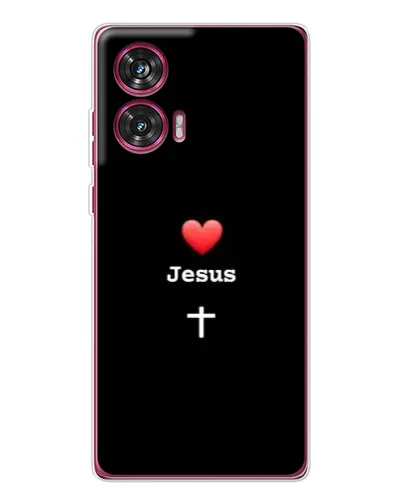 Чехол для Motorola Edge 50 Fusion с картинкой «Сердце - Jesus»
