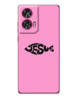 Чехол для Motorola Edge 50 Fusion с картинкой «Розовый символ  Jesus»