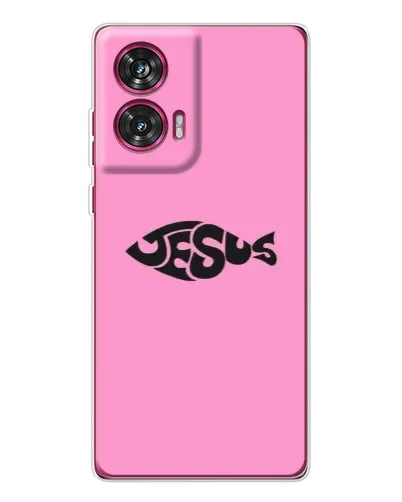 Чехол для Motorola Edge 50 Fusion с картинкой «Розовый символ  Jesus»