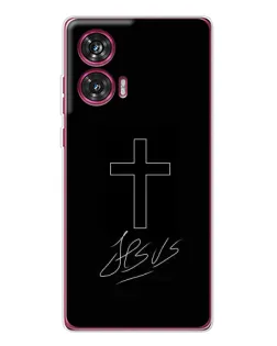 Чохол для Motorola Edge 50 Fusion з картинкою «Графічний хрест Jesus»