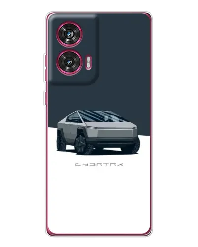 Чохол для Motorola Edge 50 Fusion з картинкою «Сріблястий Cybertruck Tesla»