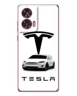 Чохол для Motorola Edge 50 Fusion з картинкою «Tesla White Style»