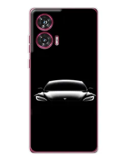 Чохол для Motorola Edge 50 Fusion з картинкою «Фари Tesla Night»