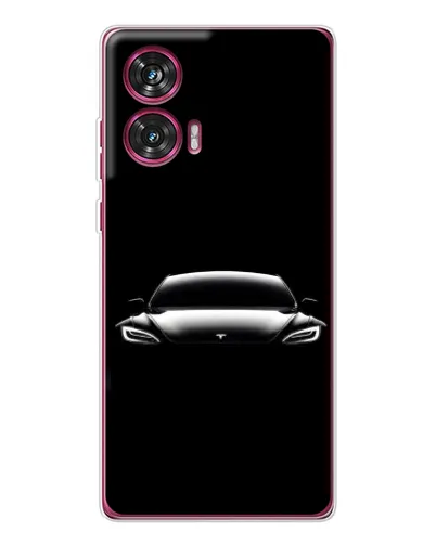 Чохол для Motorola Edge 50 Fusion з картинкою «Фари Tesla Night»