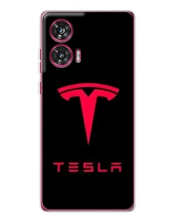 Чохол для Motorola Edge 50 Fusion з картинкою «Tesla Red Logo»