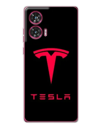 Чохол для Motorola Edge 50 Fusion з картинкою «Tesla Red Logo»