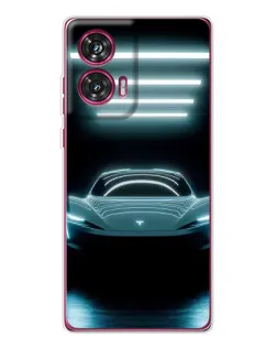 Чохол для Motorola Edge 50 Fusion з картинкою «Tesla в неоні»