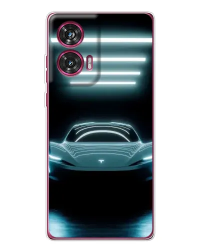 Чохол для Motorola Edge 50 Fusion з картинкою «Tesla в неоні»