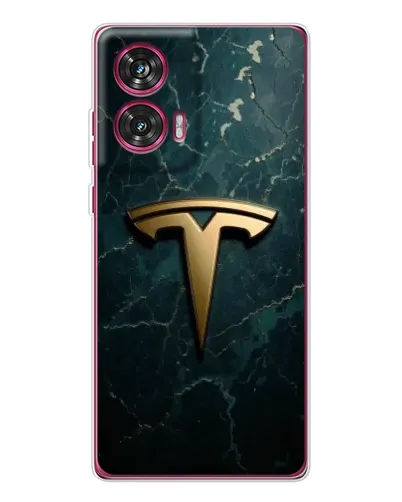 Чохол для Motorola Edge 50 Fusion з картинкою «Мармурова Tesla Gold»